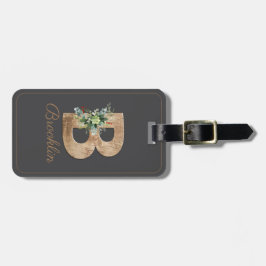 Monogram B brev grått Luggage Tagg Bagagebricka