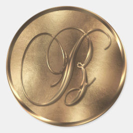 Monogram B Bronze Wedding Investigation Helgdag Runt Klistermärke