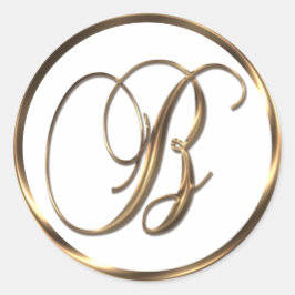 Monogram B Faux Bronze Runt Klistermärke