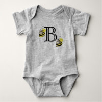 Monogram B Monogrammed Bumblebee Gult Humla