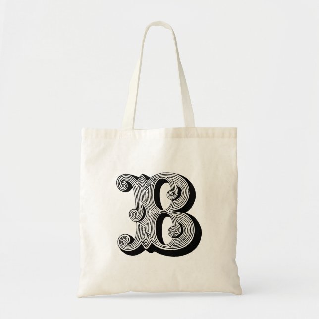 Monogram "B" Tote Bag Tygkasse (Framsidan)