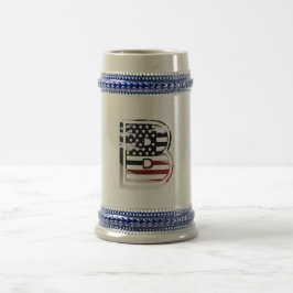 Monogram B USA flagga Sejdel