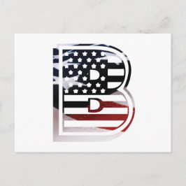 Monogram B USA flagga Vykort