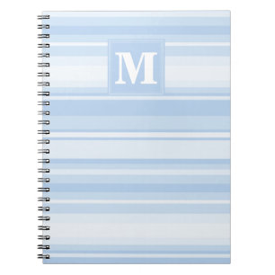 Monogram baby blue rand anteckningsbok