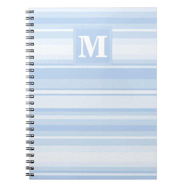 Monogram baby blue rand anteckningsbok (Framsidan)