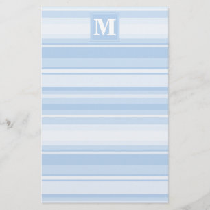 Monogram baby blue rand brevpapper