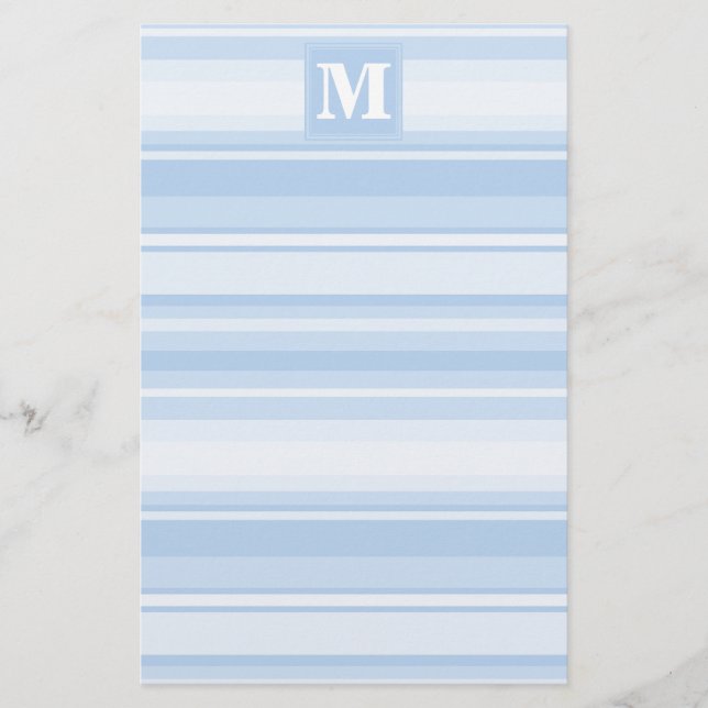 Monogram baby blue rand brevpapper (Framsida)