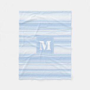 Monogram baby blue rand fleecefilt
