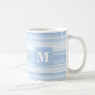 Monogram baby blue rand kaffemugg