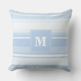 Monogram baby blue rand kudde