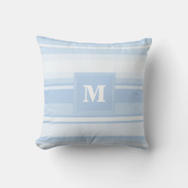 Monogram baby blue rand kudde