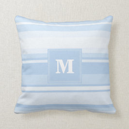 Monogram baby blue rand kudde
