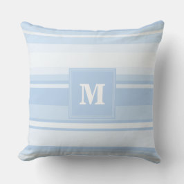 Monogram baby blue rand kudde