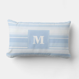 Monogram baby blue rand lumbarkudde