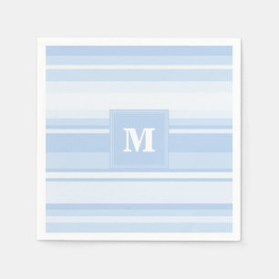 Monogram baby blue rand pappersservett