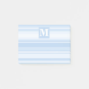 Monogram baby blue rand post-it block