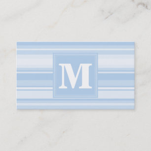 Monogram baby blue rand visitkort