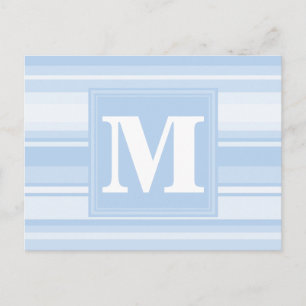 Monogram baby blue rand vykort