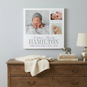 Monogram Baby Fotokollage Canvastryck