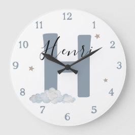 Monogram Baby Initial & Name Nursery Wall Clock Stor Klocka