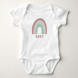 Monogram Baby Namn Earthy Boho Rainbow Baby Bodysu T Shirt