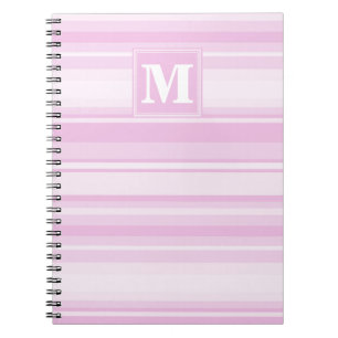 Monogram baby rosa rand anteckningsbok med spiral
