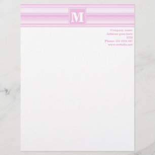 Monogram baby rosa rand brevhuvud