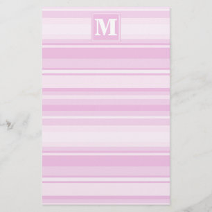 Monogram baby rosa rand brevpapper
