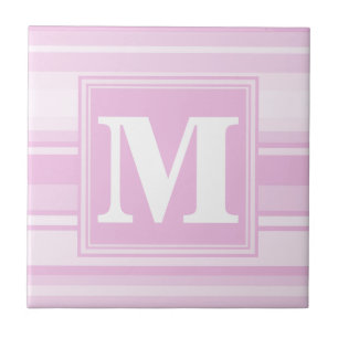 Monogram baby rosa rand kakelplatta