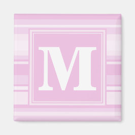 Monogram baby rosa rand magnet