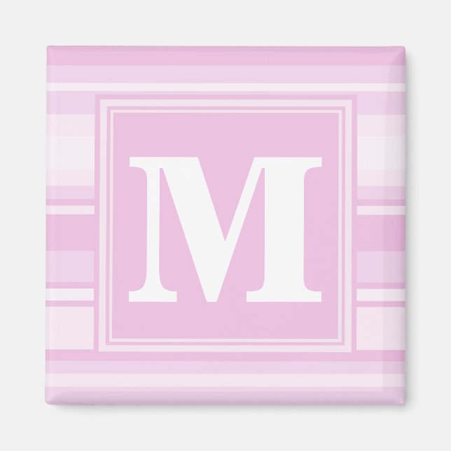 Monogram baby rosa rand magnet (Framsidan)