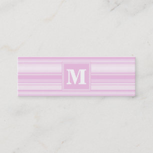 Monogram baby rosa rand mini visitkort
