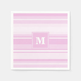 Monogram baby rosa rand pappersservett