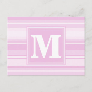 Monogram baby rosa rand vykort