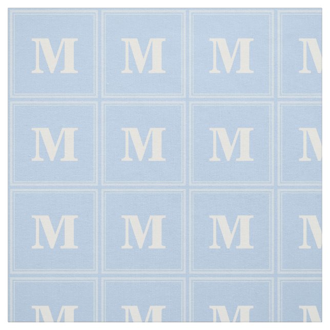 Monogram babyblå tyg (Provkarta)