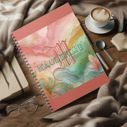 Monogram Back to school Homwork Chic Preppy Girls Anteckningsbok