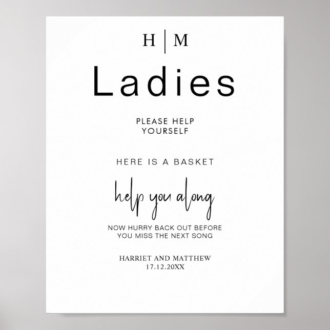 Monogram badrum hjälper dig själv att elegant badr poster (Framsidan)