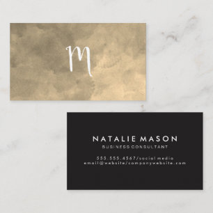 Monogram Bakgrund Guld Struktur Visitkort