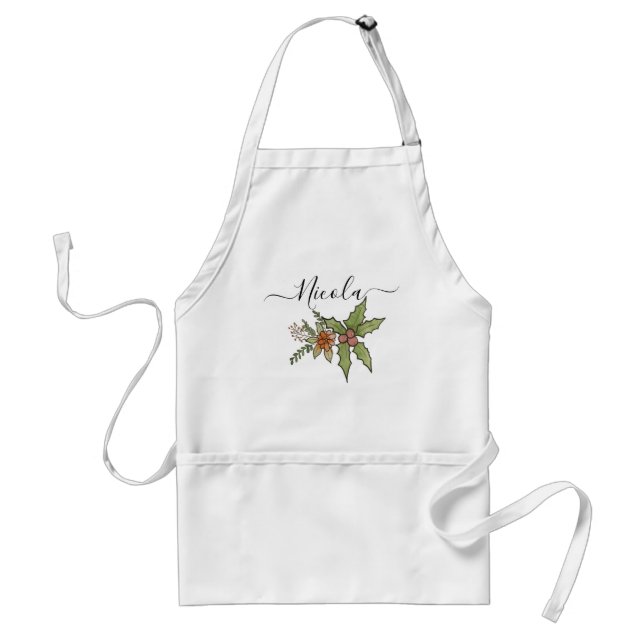 Monogram Baking Apron - Custom Chef with Pockets Förkläde (Framsidan)