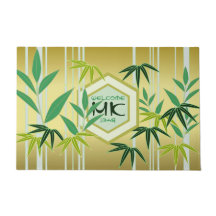 Monogram Bamboo Grönt Guld Hexagon Oriental