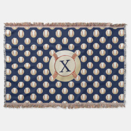 Monogram Baseball Bollar Sports mönster Filt