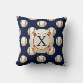 Monogram Baseball Bollar Sports mönster Kudde