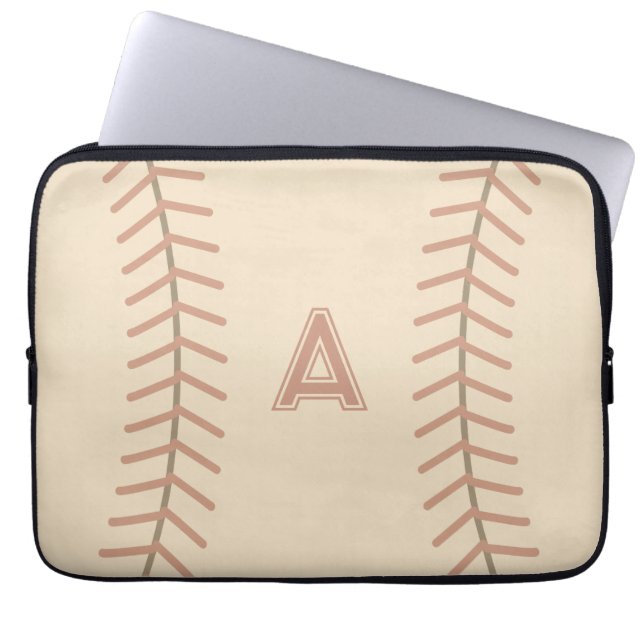 Monogram Baseball Laptop sleeve Gift (Framsidan)