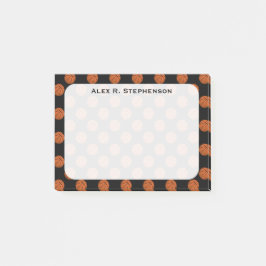 Monogram Basketball Bollar på Black Post-it Block