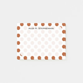 Monogram Basketball Bollar på White Post-it Block