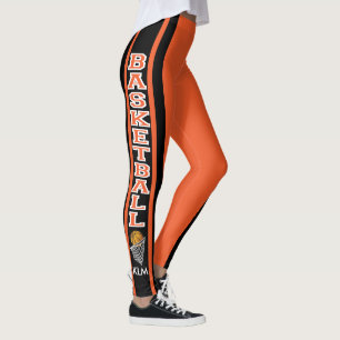 Monogram Basketball-Orange Leggings