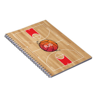 Monogram Basketboll på basketbollsdomstolen Anteckningsbok