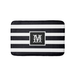 Monogram Bath Mat Bath Matta Classic Black and Whi