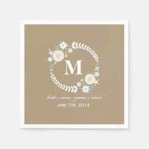 Monogram Beach WAN Napkins Bröllop Pappersservett