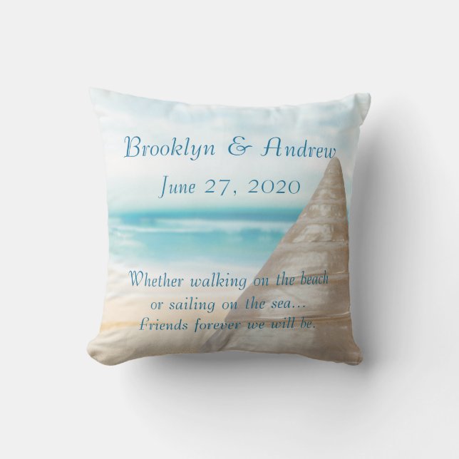 Monogram Beach Wedding Pillows Kudde (Framsida)